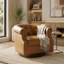 Fauteuil d'appoint pivotant moderne avec dossier incurvé et revêtement de qualité supérieure pour un salon confortable