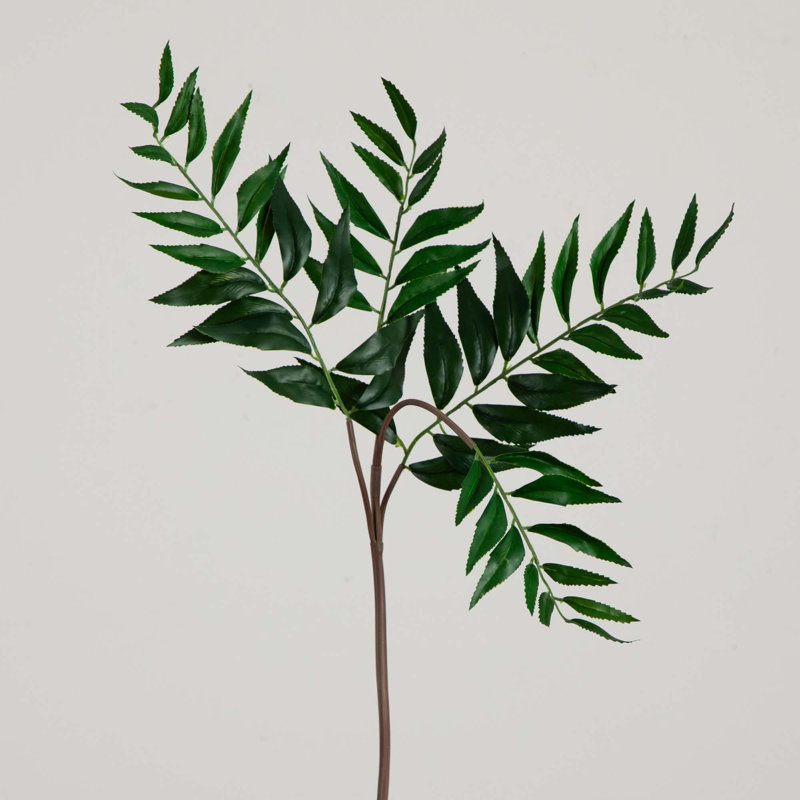 38" Green Artificial Palmate Fern Stems, Set of 3