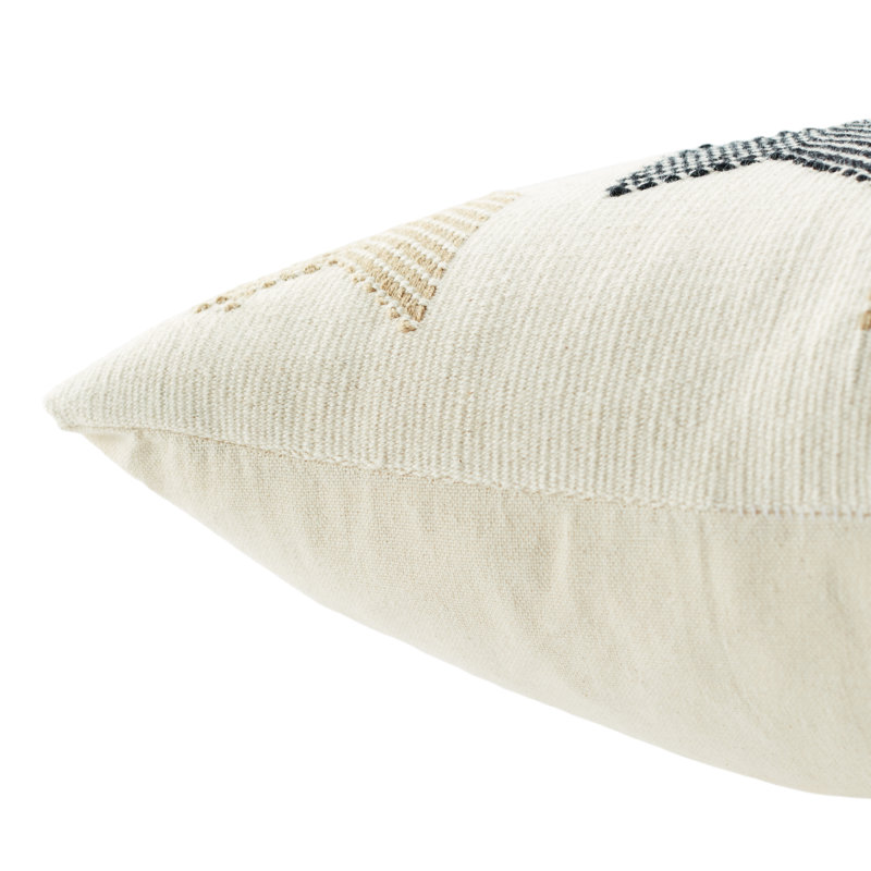 Erickson Embroidered Cotton Reversible Throw Pillow, Pillow Cover Only - No Insert, Angora/Tap Shoe/Antelope