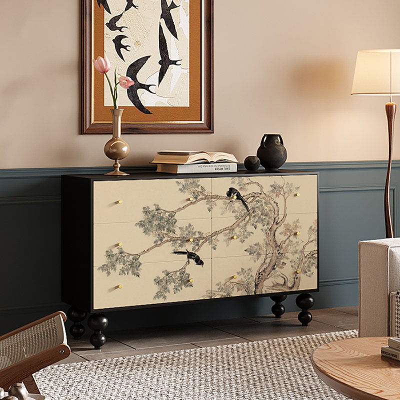 Armoire de rangement élégante et élégante, Noir/crème