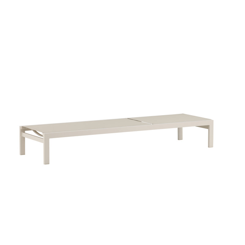 Fen 195cm Long Reclining Single Sun Lounger, Beige