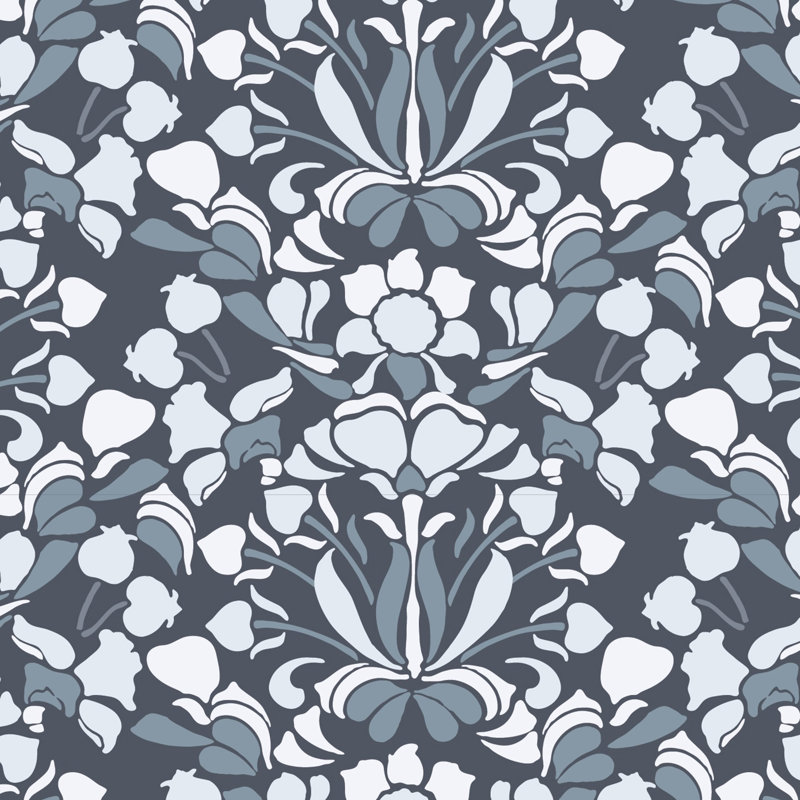 Nomad Snapdragon 10' L x 24" W Wallpaper Tile, Blue/Gray, Faux Grasscloth, Non-pasted