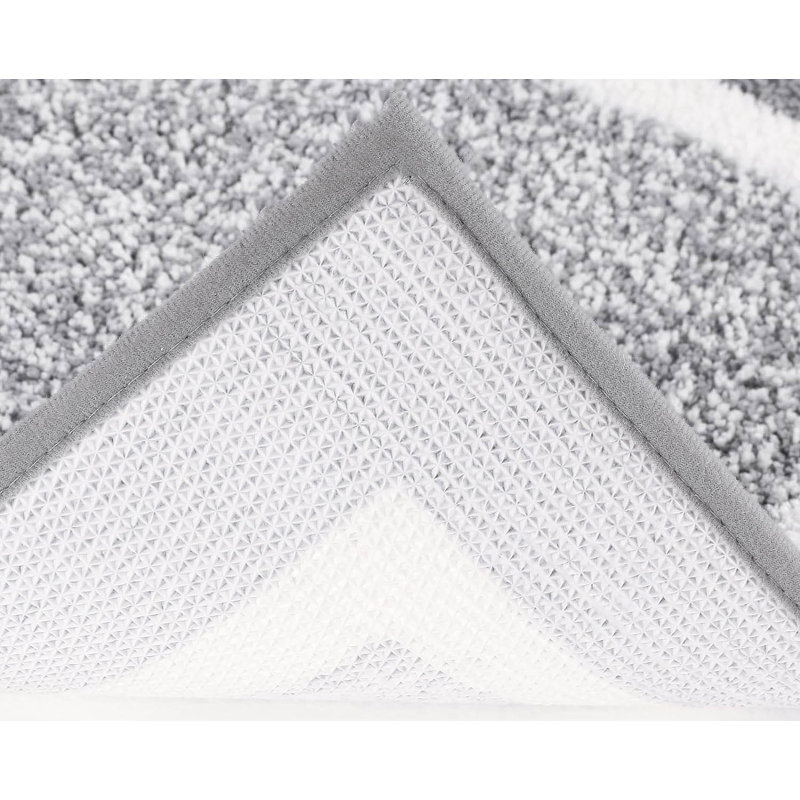 2 Piece set Rectangle Bath Mat, Light Grey