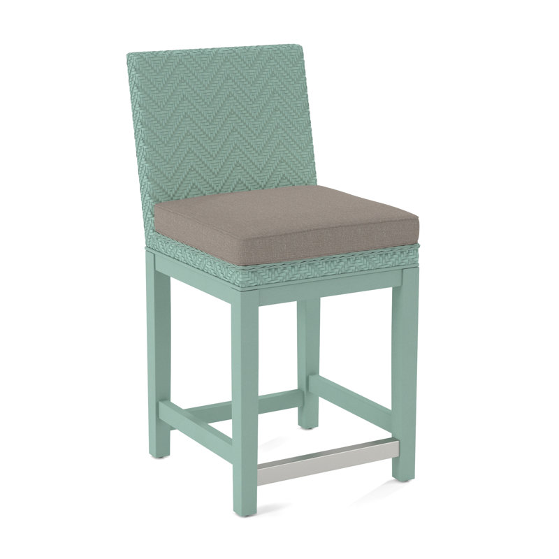Upholstered Stool, Stone Crypton Performance; 0884-83, Aged Barrel