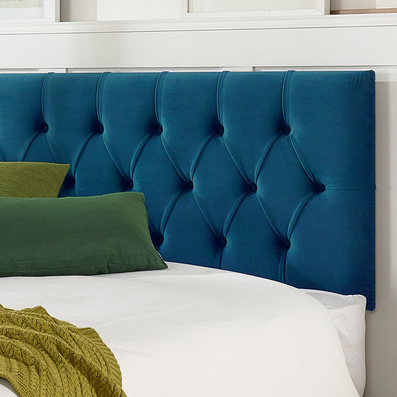 Opie Upholstered Bed with Mattress, Small Single (2'6), Marine, 2 Drawers