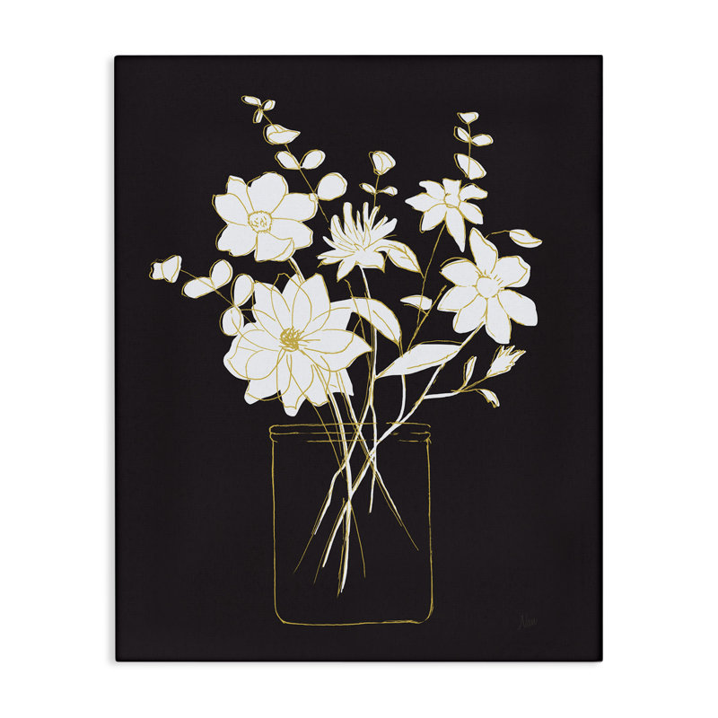 Art mural sur toile Classy Pot of Flowers par Nan, H 48 po x l 36 po