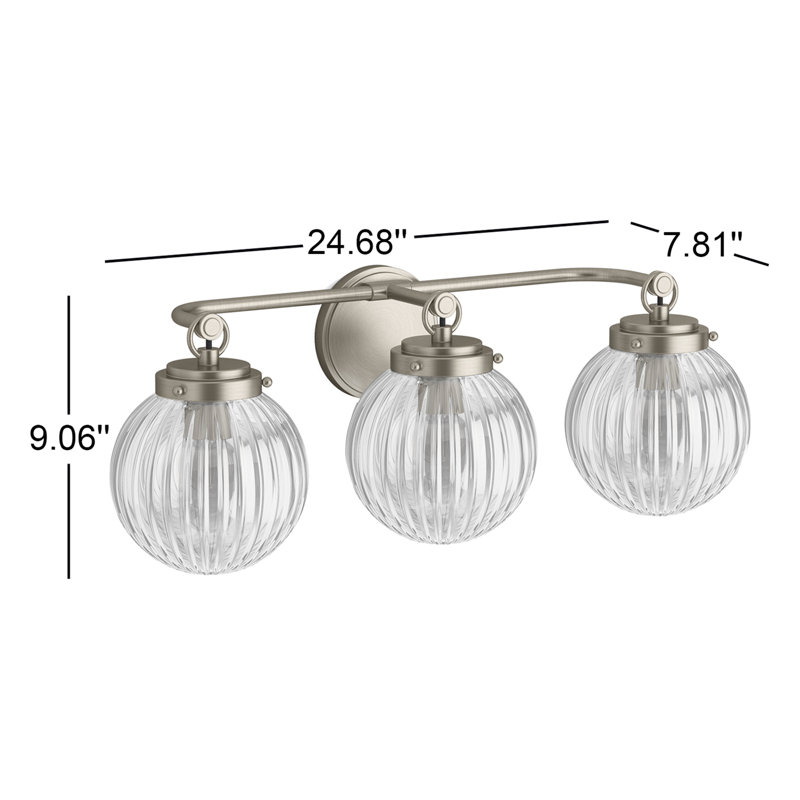 Embra By Studio McGee Three-Light Sconce, Brushed Nickel