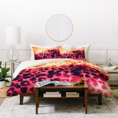 Glam Polyester Animal Print Duvet Cover