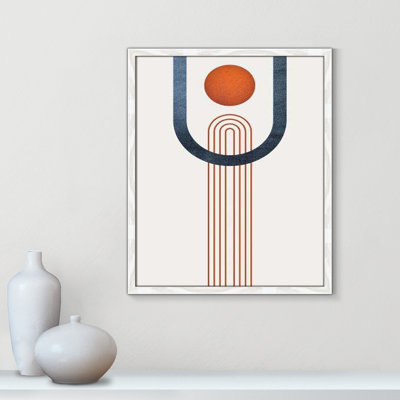 Minimaliste Mid Century Orange marine III par Urban Epiphany - art encadré en entier