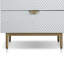 Table de chevet Chittum avec 2 tiroirs au fini blanc et or