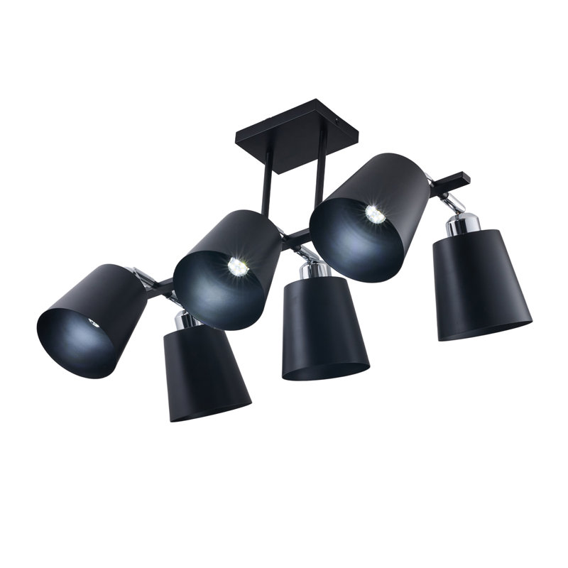 Adjustable 6-Light Semi-Flush Mount Ceiling Spotlight