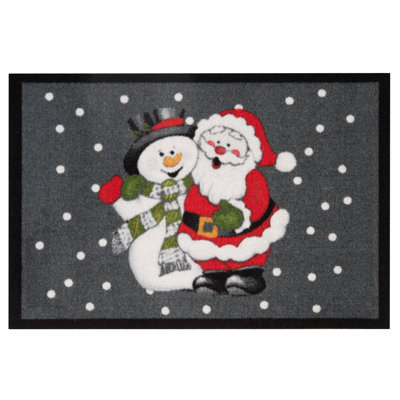 Father Christmas and Snowman Cats Doormat
