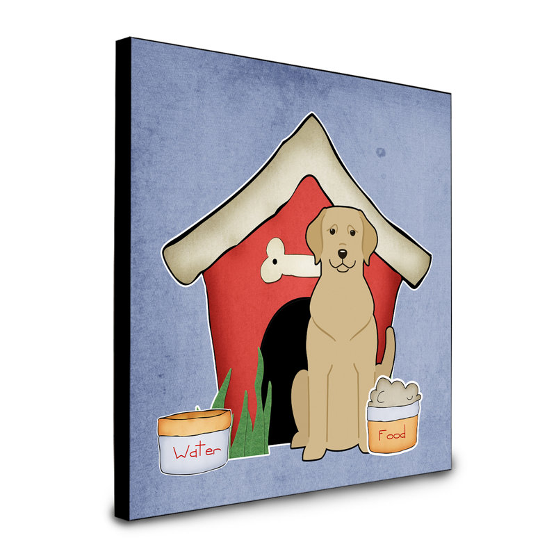 Panneau mural d’art collection dog house Scarvinia, Labrador jaune