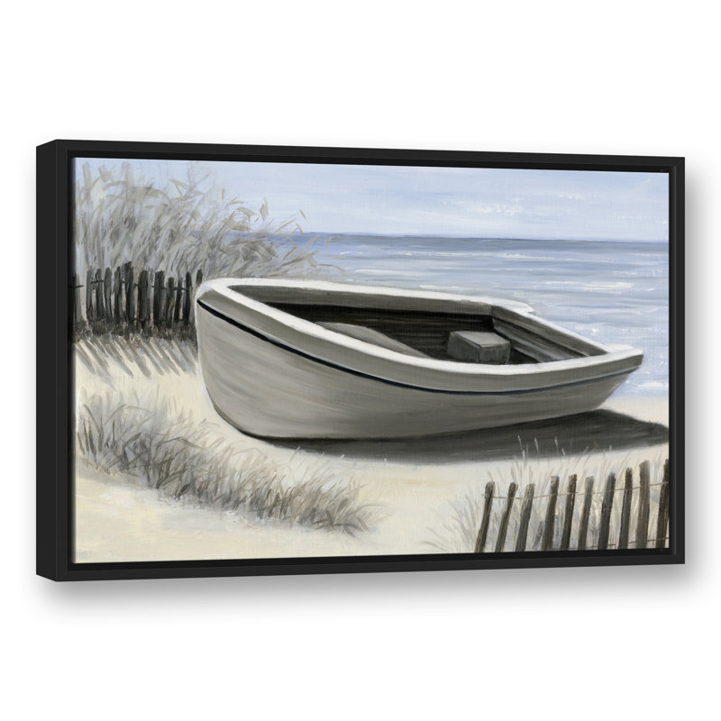 Bateau rivé - Peinture sur toile, Toile à cadre flottant noir, H 21,75 po x l 31,75 po x P 1,75 po