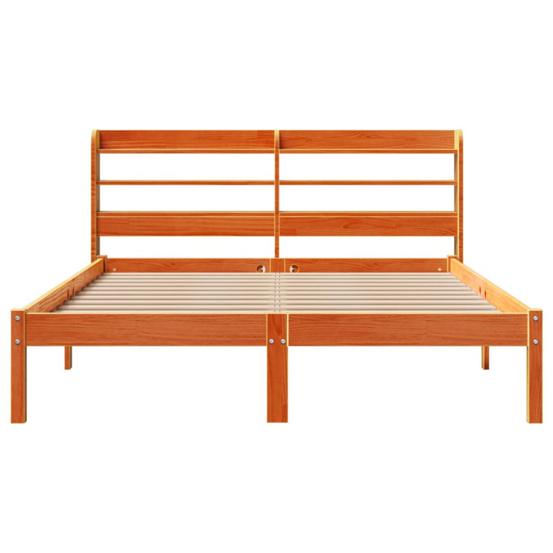 Bed Frame With Headboard Without Mattress Wax Brown, Double (4'6)
