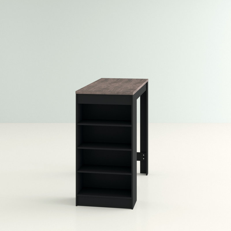 Ashton Dining Table, Black/Concrete