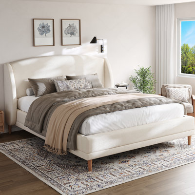 Lit plateforme tapissier Romano Boucle