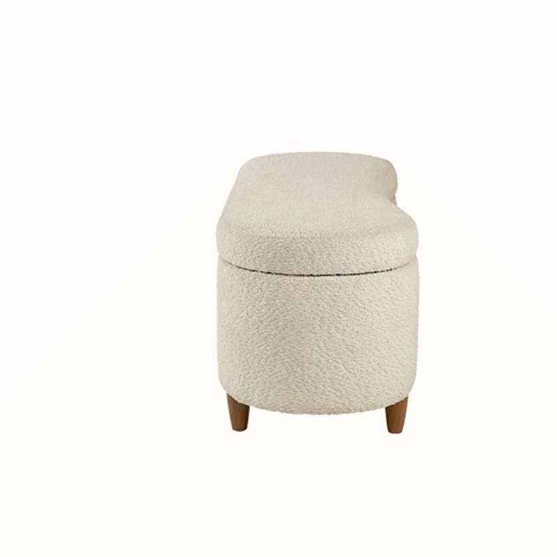 Banc de rangement Boucle, Crème, crème