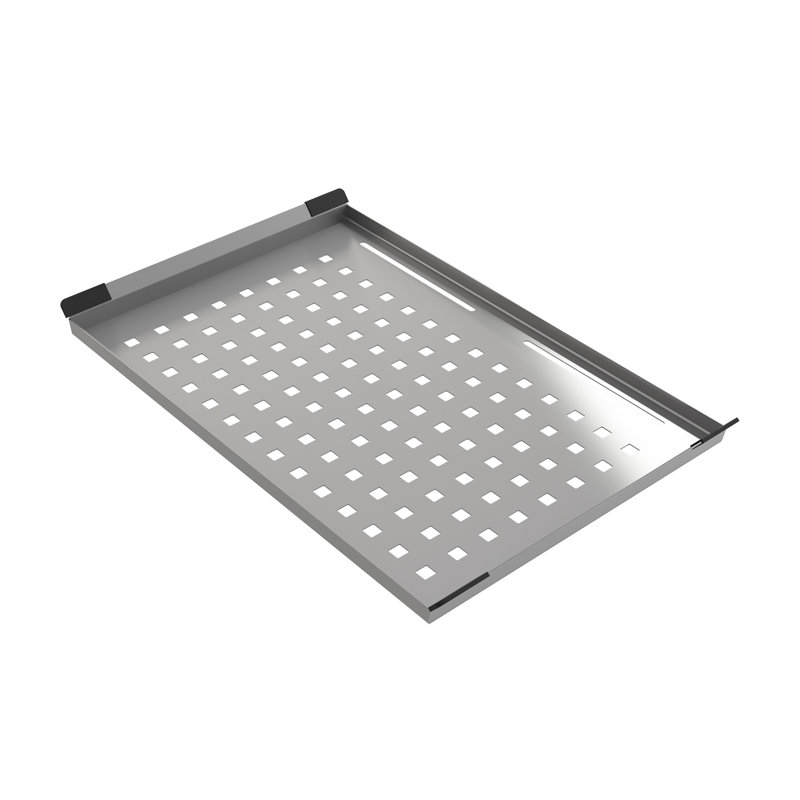 Stainless Steel Colander Tray w/ Black Silicone Handle Pads