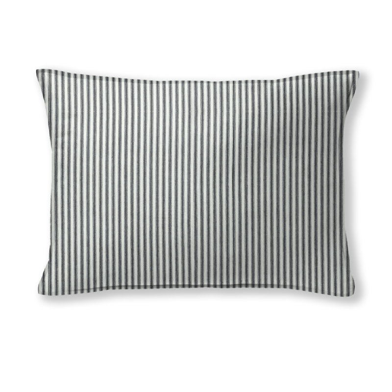 Rectangular Cotton Pillow Cover & Insert, Black