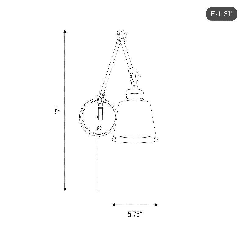 Bras pivotant à 1 lumière à intensité variable en bronze huilé Richwood, Bronze