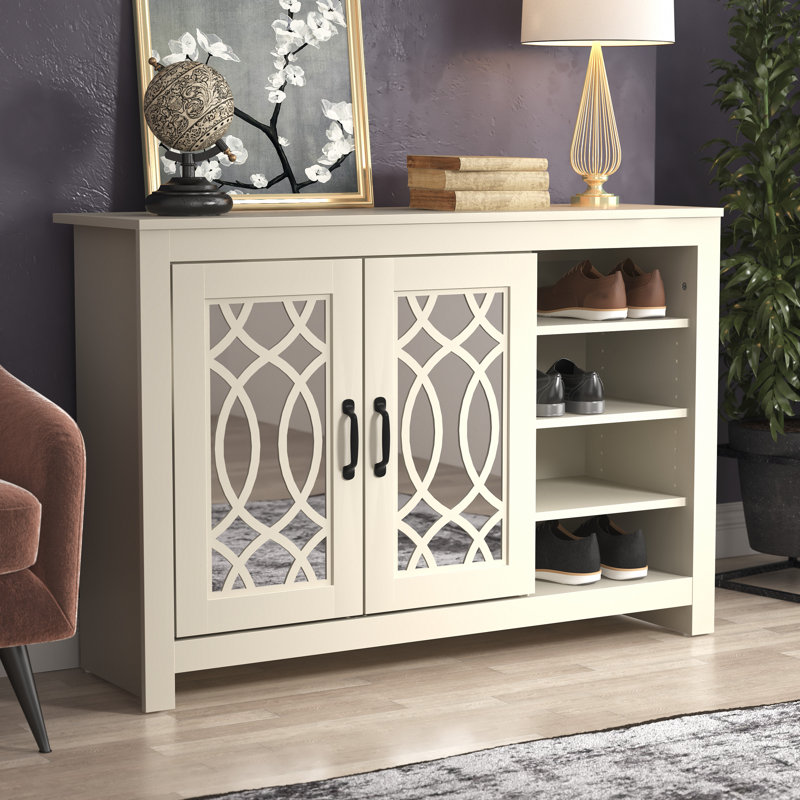 Armoire de rangement pour chaussures 16 paires Allivia, Ivoire ivoire