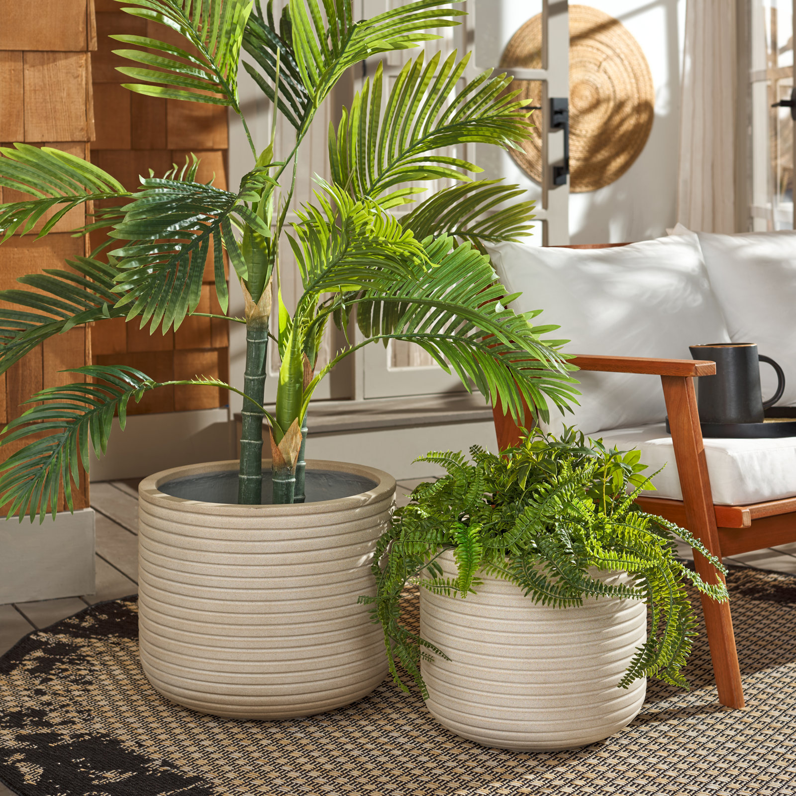 Norah 18" Pot Planter, Beige
