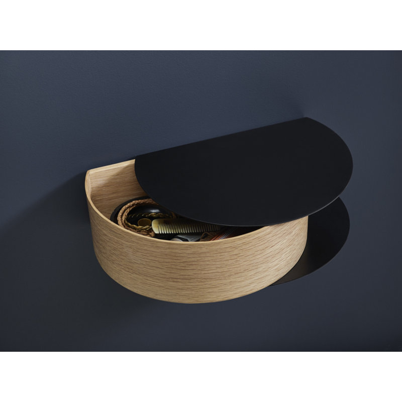 Wallie Wall Drawer, Black/Oak