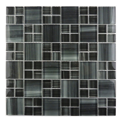 Handicraft 12 in. x 12 in. Stained Glass Multi Finish Versailles Mosaic Decorative Kitchen & Bathroom Wall Tile