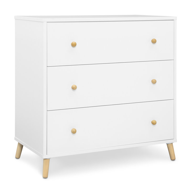 Bianca White and Natural 3-Drawer Nursery Dresser