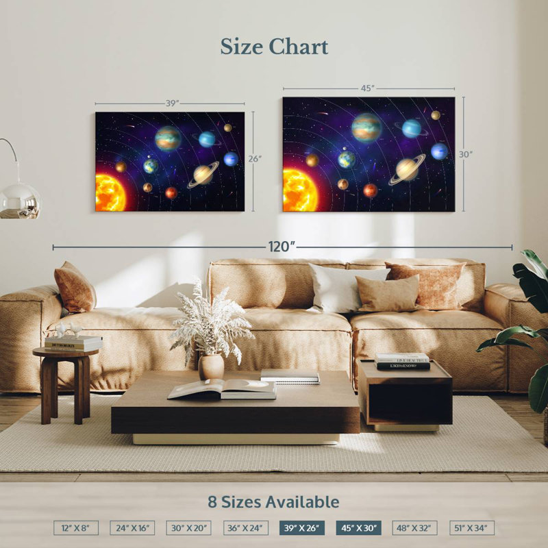 Solar System Orbits, 26" H x 39" W