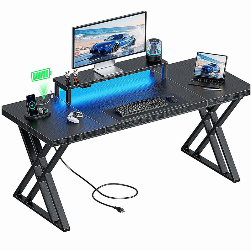 Thick desktop board computer desk -180 BLACK, Black