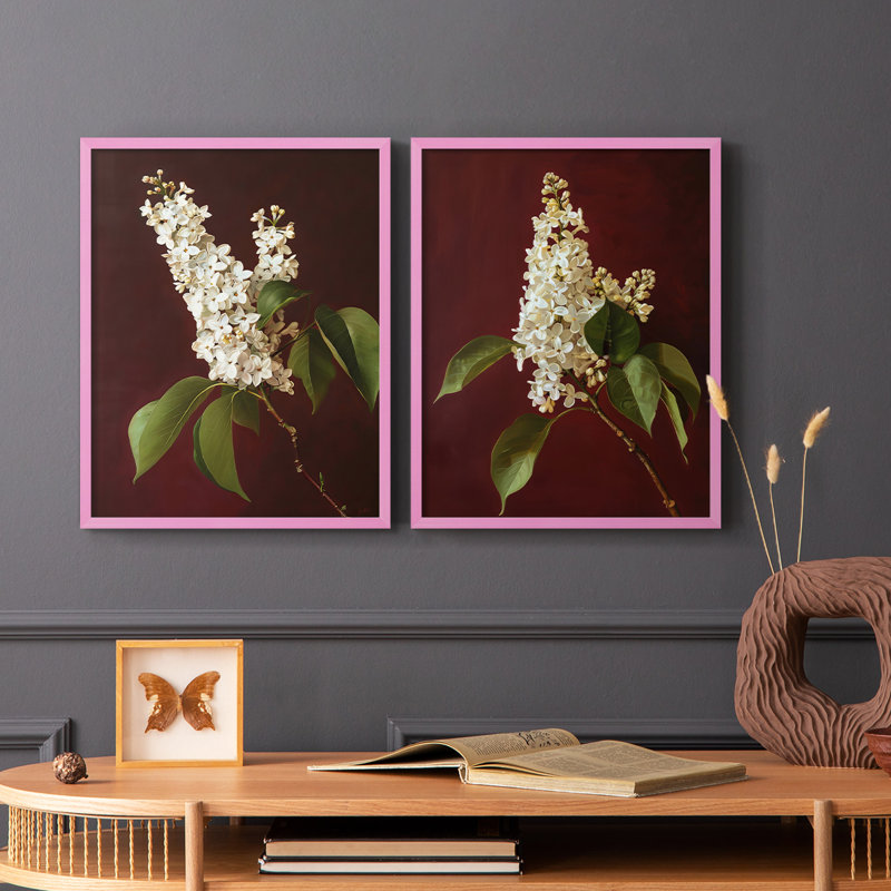 Série FLORAL CXCIX - Reproduction encadrée de qualité supérieure - prête à être accrochée - aucun clou requis - aucun clou requis