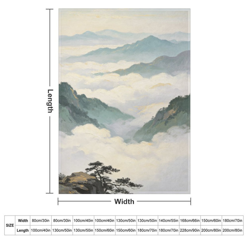 Jeté en flanelle Misty Mountain Pine, 50 x 60 po