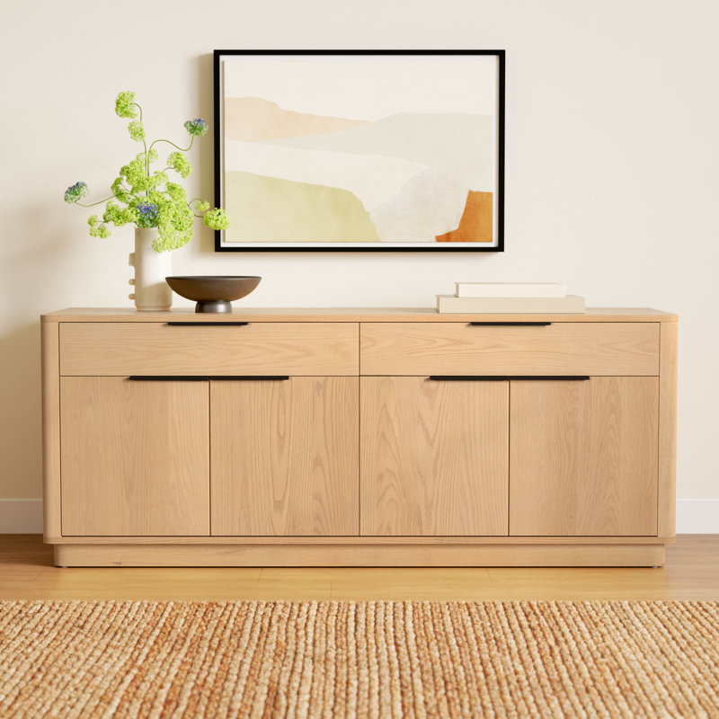 Tahani 2-Drawer Wood TV Stand, Natural