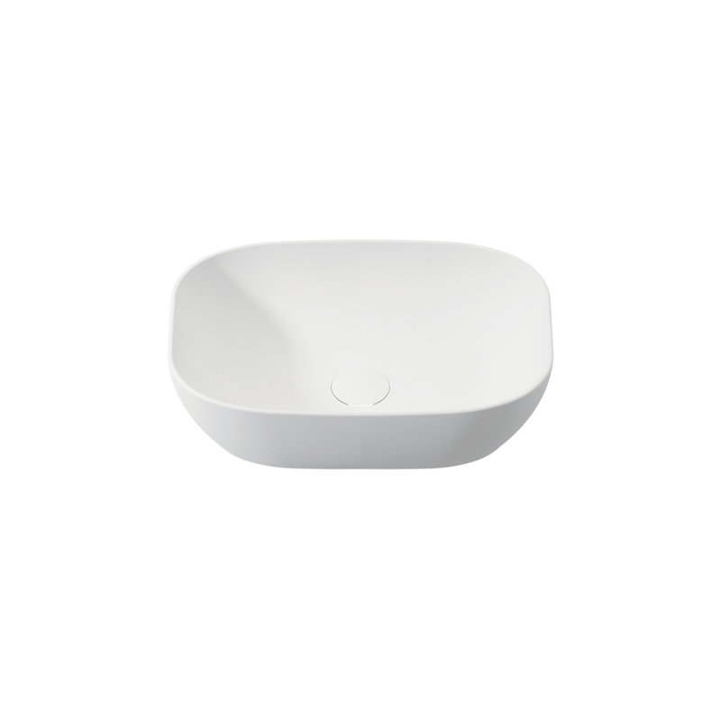 Duero Washbasin White Solid Surface Bathroom Sink Modern Oval