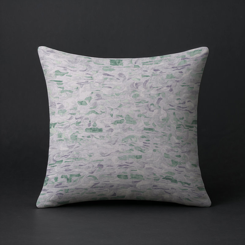 Coussin décoratif intérieur et extérieur Modern, Gris abstrait, Carré 16 po