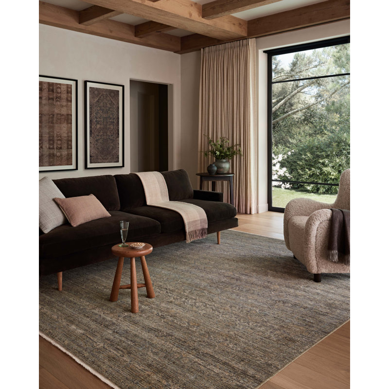 Amber Lewis x Loloi Molly Lagoon / Natural Area Rug, Rectangle 3' x 5'