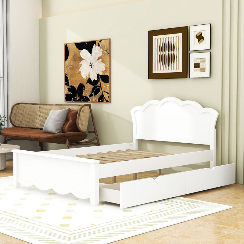 Lit plateforme 2 tiroirs, Lit double