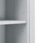 Armoire de rangement de salle de bain avec portes et tiroirs, panier à linge inclinable-1190135928