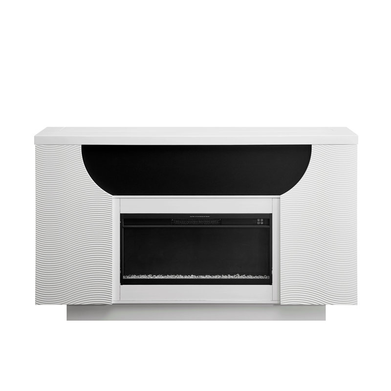 White 76 Inch Fireplace With Tv Lift