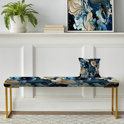 Banc rembourré or