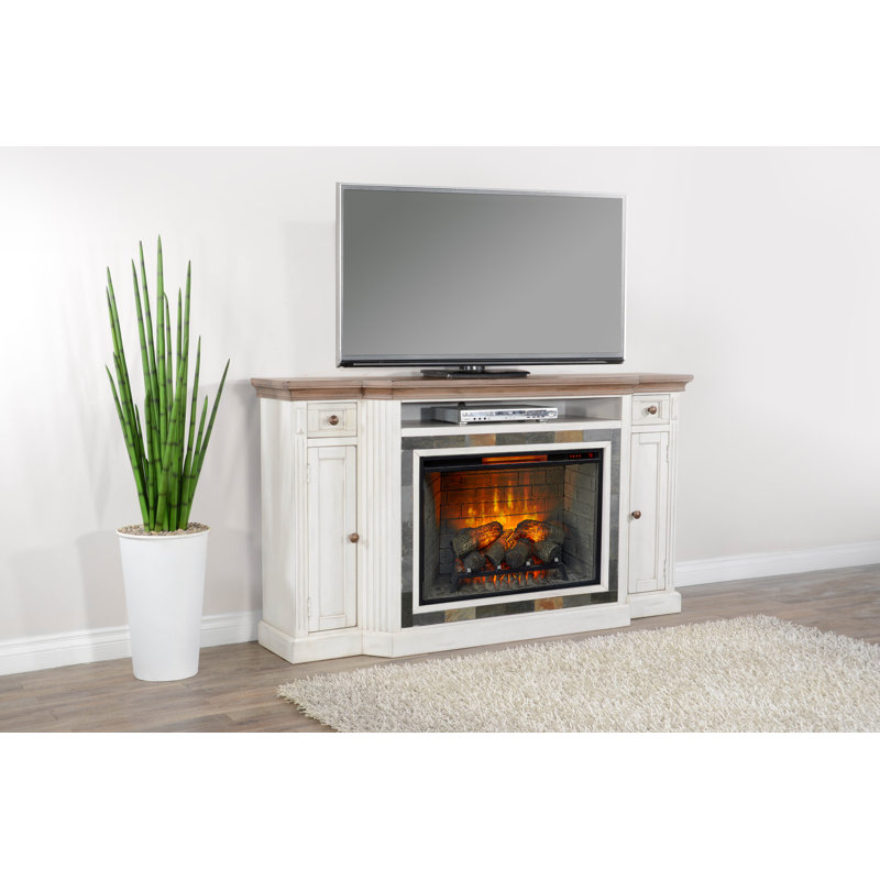 Crédence de rangement l 72 po avec foyer électrique inclus