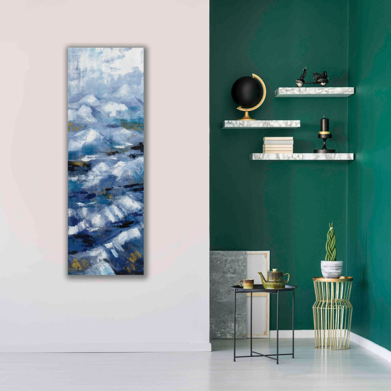 «Above the Mountains III» par Silvia Vassileva, peinture panoramique sur toile tendue, H 60 po x l 20 po
