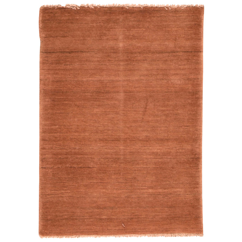 Hand Knotted Wool Area Rug in Rust