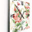 Flamants roses avec fleurs tropicales et feuilles d'or - Horloge murale traditionnelle-379285482