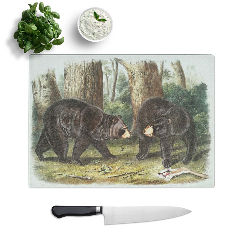 Tempered Glass American Bears Chopping Board, 39 cm W x 28.5 cm L