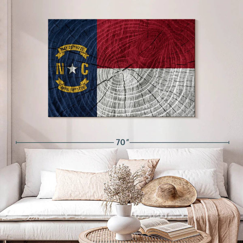 Wood Texture North Carolina Flag, 32" H x 48" W
