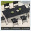 Ensemble repas pour 6 personnes en aluminium avec trou pour parasol et chaises empilables-524784663
