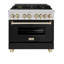 ZLINE Autograph 36" Legacy Dual Fuel Range w/ 6 Burners-1136813335